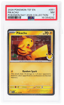 2026 Pokemon Scarlet and Violet Temporal Forces Pokemon Day Collection Pikachu #051 PSA 7