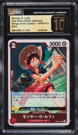 2023 One Piece Japanese Wings Of The Captain Monkey D. Luffy #OP06-013 CGC 10 PRISTINE
