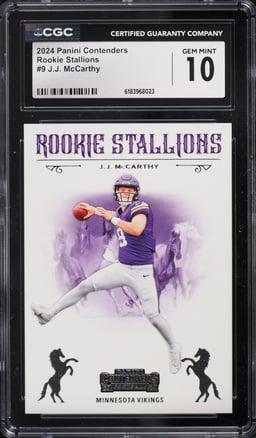 2024 Panini Contenders Stallions J.J. McCarthy ROOKIE #9 CGC 10 GEM MINT