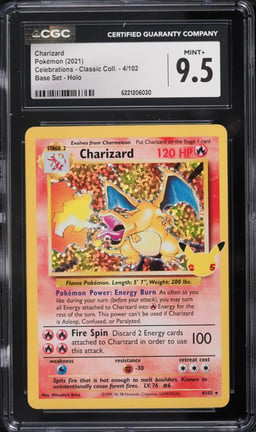 2021 Pokemon Sword & Shield Celebrations Classic Collection Holo Charizard #4 CGC 9.5 MINT+
