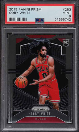 2019 Panini Prizm Coby White ROOKIE #253 PSA 9 MINT
