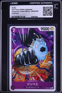 2024 One Piece Japanese Emperors In New World Jinbe #OP09-067 CGC AUTH