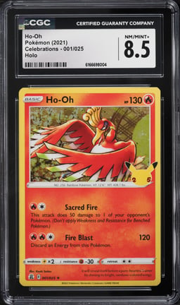 2021 Pokemon Sword & Shield Celebrations Holo Ho-Oh #1 CGC 8.5 NM-MT+