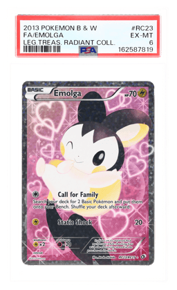 2013 Pokemon Black and White Legendary Treasures Radiant Collection Emolga #RC23 PSA 6