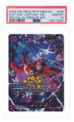 2026 One Piece the Azure Sea's Seven Special Alternate Art Eustass Captain Kid #EB04039 PSA 10