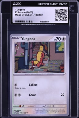 2025 Pokemon Mega Evolution Yungoos #109 CGC AUTH