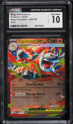 2025 Pokemon Mega Evolution Holo Mega Camerupt ex #22 CGC 10 GEM MINT