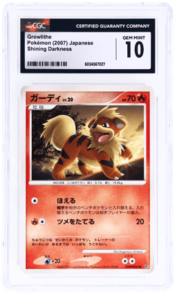 2007 Pokemon Shining Darkness Japanese Growlithe #DPBP063 CGC 10