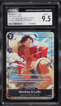 2025 One Piece Premium Collection Best Selection Volume 3 Alt Art Monkey D. Luffy CGC 9.5 MINT+