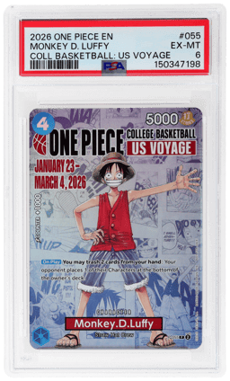 2026 One Piece Promo College Basketball US Voyage Monkey D. Luffy #P055 PSA 6