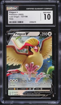 2022 Pokemon Sword & Shield Lost Origin Holo Pidgeot V #137 CGC 10 GEM MINT