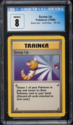 1999 Pokemon Base Set Scoop Up #78 CGC 8 NM-MT