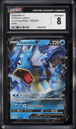 2021 Pokemon Sword & Shield Evolving Skies Holo Gyarados V #28 CGC 8 NM-MT