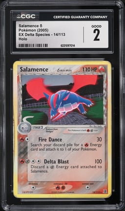 2005 Pokemon Ex Delta Species Holo Salamence #14 CGC 2 GD
