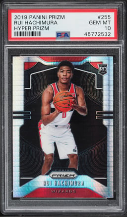 2019 Panini Prizm Hyper Rui Hachimura ROOKIE #255 PSA 10 GEM MINT