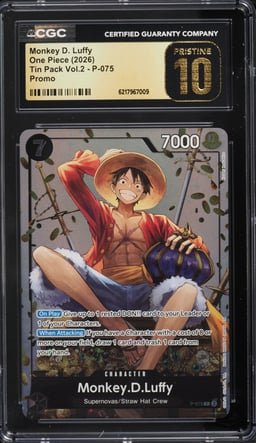 2026 One Piece Promo Tin Pack Volume 2 Monkey D. Luffy #P-075 CGC 10 PRISTINE