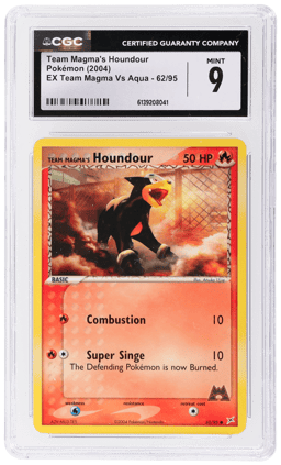 2004 Pokemon Ex Team Magma Vs. Team Aqua Team Magma's Houndour #62 CGC 9