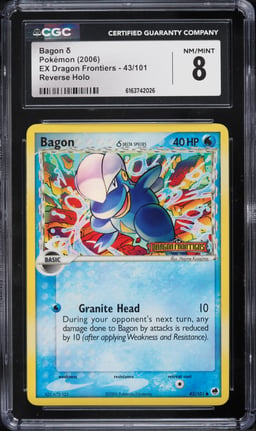 2006 Pokemon EX Dragon Frontiers Reverse Holo Bagon #43 CGC 8 NM-MT