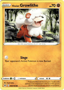 2022 Hisuian Growlithe #83 Lost Origin