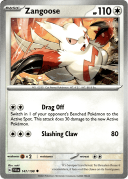 2023 Zangoose #147 Scarlet & Violet