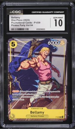 2023 One Piece Promotional Cards Pirates Party Bellamy #P-039 CGC 10 GEM MINT
