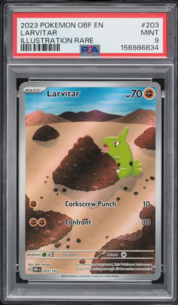 2023 Pokemon Scarlet & Violet Obsidian Flames IR Larvitar #203 PSA 9 MINT