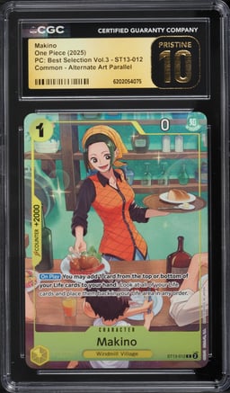 2025 One Piece Premium Collection Best Selection Vol.3 Alt Art Makino #ST13-012 CGC 10 PRISTINE