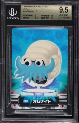 2004 Pokemon Japanese Bandai Carddass Zukan Omanyte #353 BGS 9.5 GEM MINT