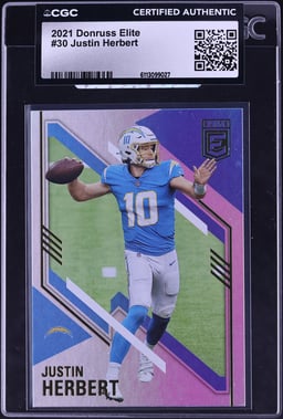 2021 Donruss Elite Justin Herbert #30 CGC AUTH