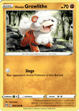 2022 Hisuian Growlithe #83 Lost Origin