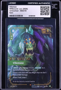 2026 Riftbound League Of Legends LoL Unleashed Epic Vilemaw #060 CGC AUTH