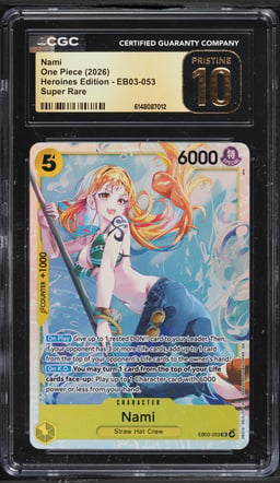 2026 One Piece Heroines Edition SR Nami #EB03-053 CGC 10 PRISTINE