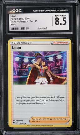 2020 Pokemon Vivid Voltage Holo Leon #154 CGC 8.5 NM-MT+