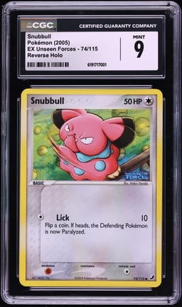 2005 Pokemon EX Unseen Forces Reverse Holo Snubbull #74 CGC 9 MINT