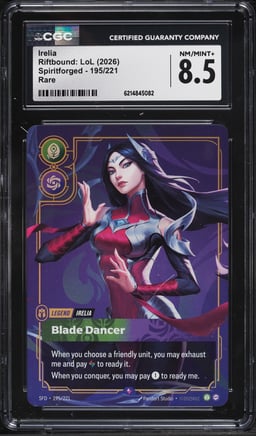 2026 Riftbound League Of Legends LoL Spiritforged Irelia #195 CGC 8.5 NM-MT+