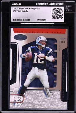 2002 Fleer Hot Prospects Tom Brady #9 CGC AUTH