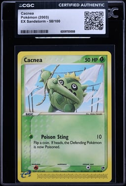 2003 Pokemon EX Sandstorm Cacnea #58 CGC AUTH