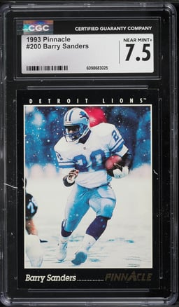 1993 Pinnacle Football Barry Sanders #200 CGC 7.5 NRMT+