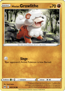 2022 Hisuian Growlithe #83 Lost Origin