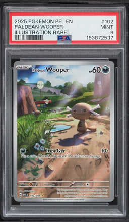 2025 Pokemon Mega Evolution Phantasmal Flames IR Paldean Wooper #102 PSA 9 MINT