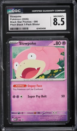 2026 Pokemon Mega Evolution Promo Pitch Black Slowpoke #86 CGC 8.5 NM-MT+