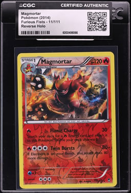 2014 Pokemon Furious Fists Reverse Holo Magmortar #11 CGC AUTH