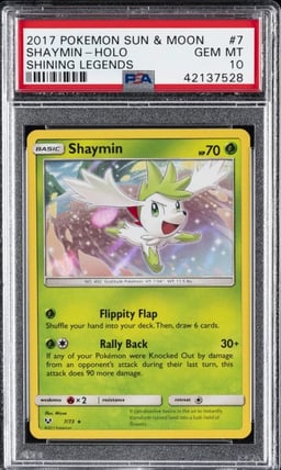 2017 POKEMON SUN & MOON SHINING LEGENDS #7 SHAYMIN-HOLO PSA 10