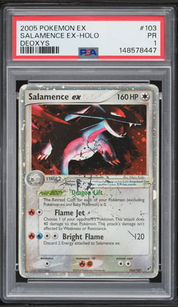 2005 Pokemon EX Deoxys Holo Salamence ex #103 PSA 1 PR