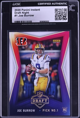 2020 Panini Instant Draft Night Joe Burrow ROOKIE /8156 #1 CGC AUTH