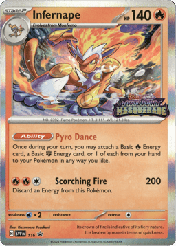 2023 Infernape #116 Scarlet & Violet Black Star Promos
