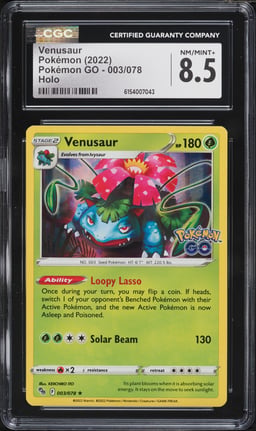 2022 Pokemon GO Sword & Shield Holo Venusaur #3 CGC 8.5 NM-MT+