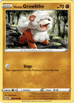2022 Hisuian Growlithe #83 Lost Origin