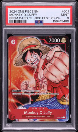 2024 One Piece Promo Premium Coll. Bandai Card Games Fest Monkey D. Luffy #P-001 PSA 9 MINT