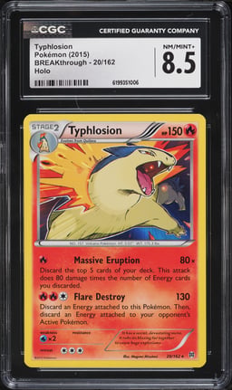 2015 Pokemon XY BREAKthrough Holo Typhlosion #20 CGC 8.5 NM-MT+